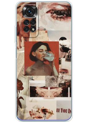 Чохол силіконовий з картинкою на xiaomi redmi note 11s (колаж в стилі ретро)