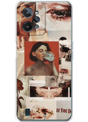 Чохол силіконовий з картинкою на realme c31 (колаж в стилі ретро)