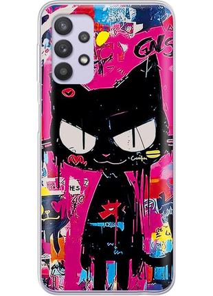 Чехол силиконовый с картинкой на samsung galaxy a53 5g (a536) (иллюстрация котик в стиле граффити)