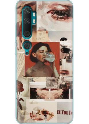 Чохол силіконовий з картинкою на xiaomi mi note 10 (колаж в стилі ретро)