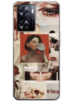 Чохол силіконовий з картинкою на oneplus nord n20 se (колаж в стилі ретро)