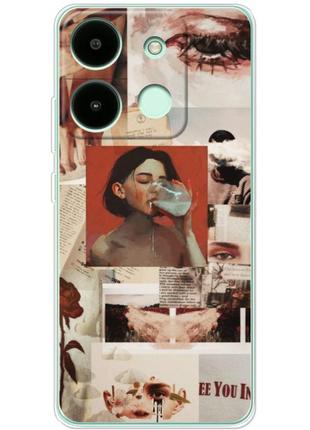 Чохол силіконовий з картинкою на infinix smart 7 (колаж в стилі ретро)