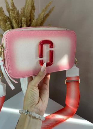 Жіноча сумка marc jacobs logo pink  марк джейкобс рожева 00543 фото