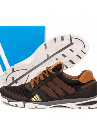 Кросівки  літні adidas сітка чорний, коричневий1 фото