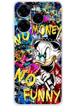 Чохол силіконовий з картинкою на tecno spark 20 pro (скрудж, no money no funny)
