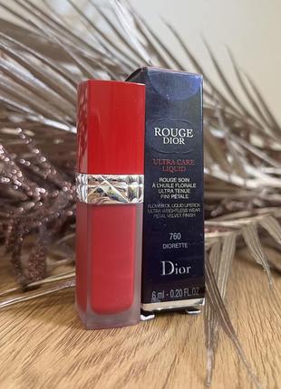 Оригинальный жидкий помада для губ dior rouge dior ultra care liquid 760 diorette оригинал лежанка помада