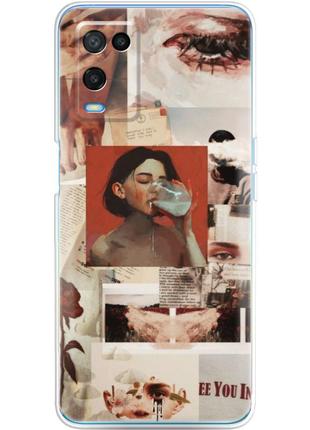 Чохол силіконовий з картинкою на oppo a54 (колаж в стилі ретро)