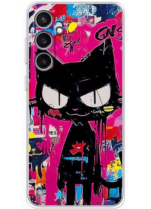 Чохол силіконовий з картинкою на samsung galaxy s23 fe (s711) (ілюстрація котик в стилі графіті)