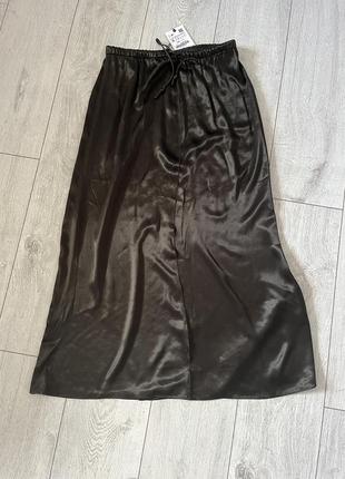 Юбка сатиновая макси zara