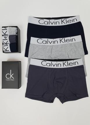 Комплекты мужского белья 3шт calvin klein. мужские трусы-боксеры кельвин кляйн. набор нижнего белья в коробке8 фото