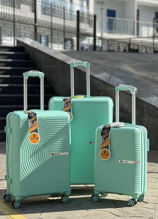 3 шт комплект полипропилен mcs чемодан дорожный на колесах турция 4 колеса