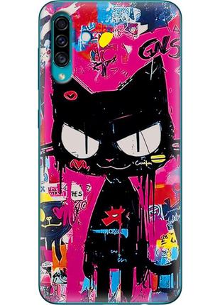 Чохол силіконовий з картинкою на samsung galaxy a30s (a307) (ілюстрація котик в стилі графіті)