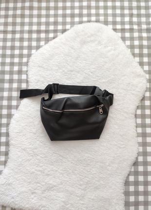 Сумка, бананка, сумка на пояс, чорна сумка, екошкіра