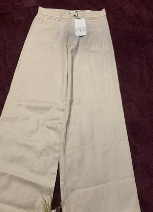 Шикарные стильные брюки палаццо с серебряным покрытием2 фото