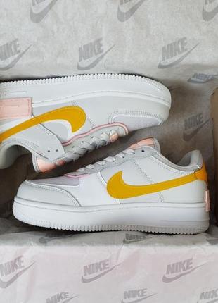 Кроссовки репл. женские весна лето светло серые nike air force 1 shadow grey. обувь женская найк аир форс 110 фото