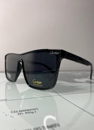 Чоловічі сонцезахисні окуляри маска cartier чорні polarized стильні брендові поляризовані6 фото