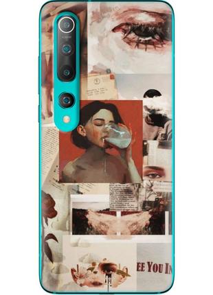 Чохол силіконовий з картинкою на xiaomi mi 10 (колаж в стилі ретро)