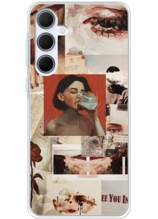 Чохол силіконовий з картинкою на samsung galaxy a35 5g (a356) (колаж в стилі ретро)