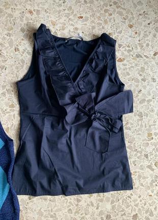 Блуза лето итальялия коттон синяя классика база