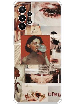 Чехол силиконовый с картинкой на samsung galaxy a23 (a235) (коллаж в стиле ретро)