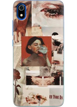Чохол силіконовий з картинкою на xiaomi redmi 7a (колаж в стилі ретро)