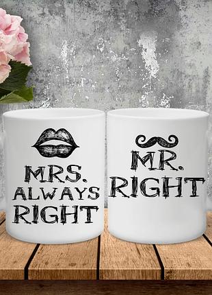 Парні чашки з принтом - mr\mrs!