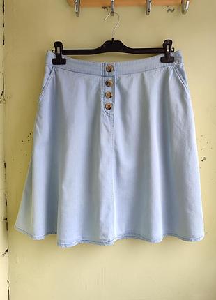 Оригинальная голубая юбка полуклеш от бренда reken maar