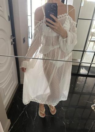 Пляжная туника белая