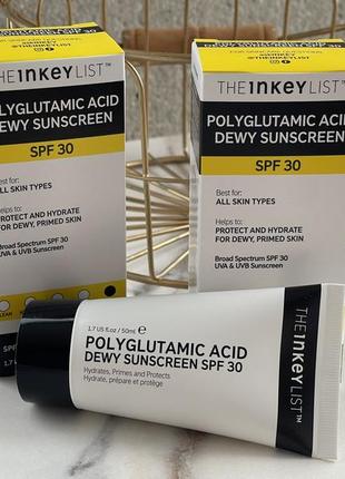 Солнцезащитный крем для лица с spf 30 the inkey list polyglutamic acid sunscreen