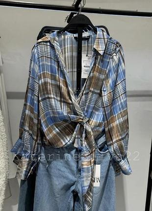 Блуза в клетку zara 3