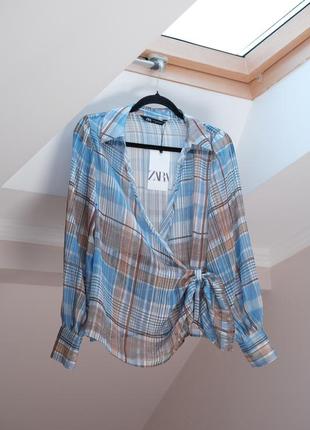 Блуза в клетку zara 4
