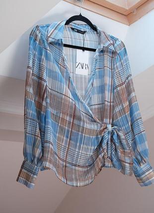 Блуза в клетку zara 5