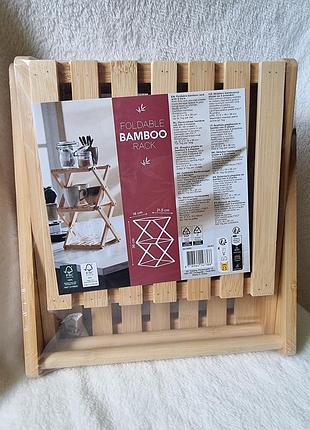 Бамбукова поличка, триярусна поличка, настільна поличка