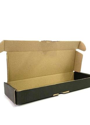 Коробка картонна 200 х 65 х 25 мм, самозбірна чорна