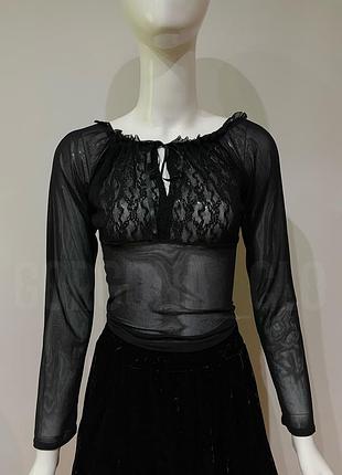 Блуза сетка готическая винтаж лоза