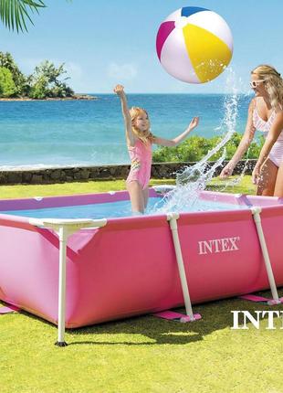 Детский каркасный бассейн прямоугольный intex 220 x 150 x 60 см.