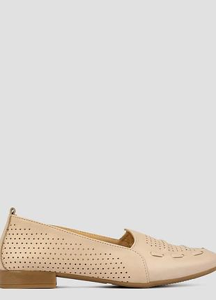 Лофери жіночі літні бежеві натуральна шкіра україна alromaro — розмір 36 (23 см) (модель: