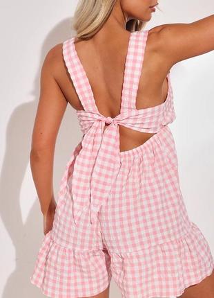 Красивый комбинезон ромпер в клетку prettylittlething