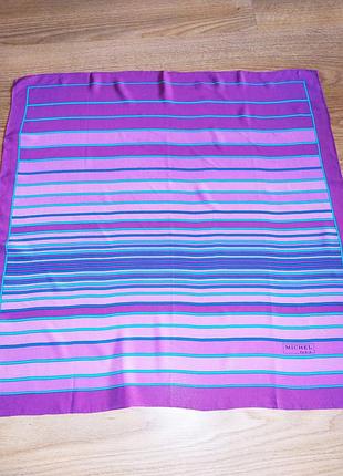 Michel paris стильный винтажный шелковый платок