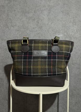Жіноча сумка barbour вовна та шкіра
