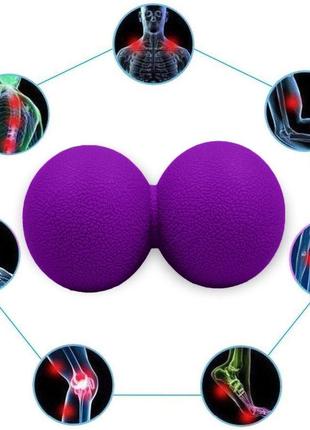 Массажный мячик easyfit tpr двойной 12х6 см фиолетовый1 фото