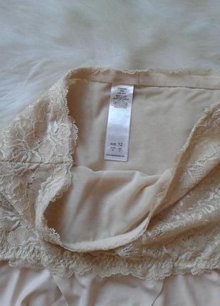 Високі бежеві мереживні трусики debenhams4 фото