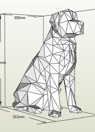 Paperkhan конструктор з картону 3d фігура собака пес паперкрафт papercraft подарунковий набір для творчості іграшка сувенір2 фото