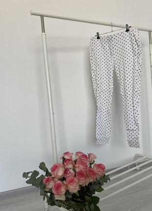 Білі штани в горошок, брюки zara