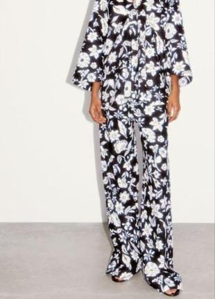 Штани широкі палаццо льняні zara
