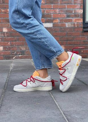 Женские кроссовки dress nike sb dunk low off-white red 36-37-38-39-406 фото