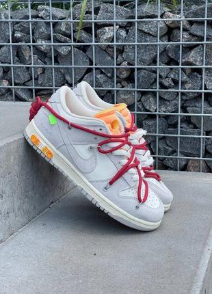 Женские кроссовки nike sb dunk low off-white red 36-37-38-39-40