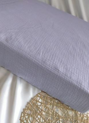 Детские муслиновые простыни на резинке, размер 60*120 (#6111)