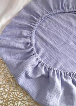 Детские муслиновые простыни на резинке, размер 60*120 (#6111)