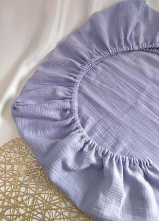 Детские муслиновые простыни на резинке, размер 60*120 (#6111)